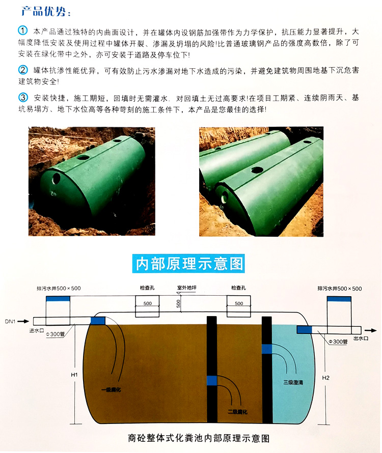 三台玻璃钢化粪池